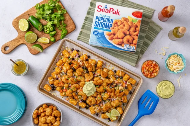 Popcorn Shrimp Totchos